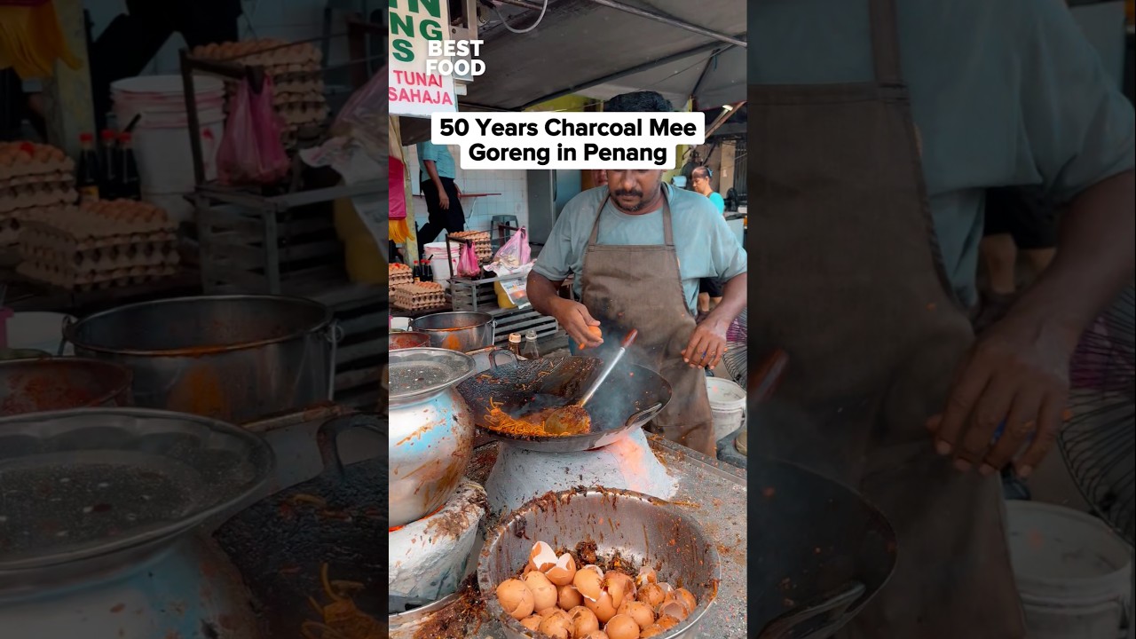 50 years Charcoal Mee Goreng in Penang 😋📍Hussain Mee Goreng And Mee Rebus, Jelutong