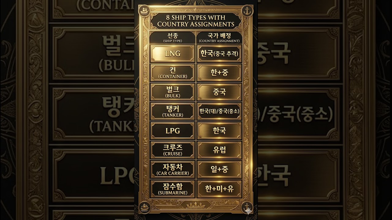 [조선업 7편 1부-6] 선종별 분업 지도 &mdash; 누가 뭘 만드나 #조선업 #글로벌조선전쟁 #중국조선소 #일본조선소 #유럽크루즈선 #LNG선기술