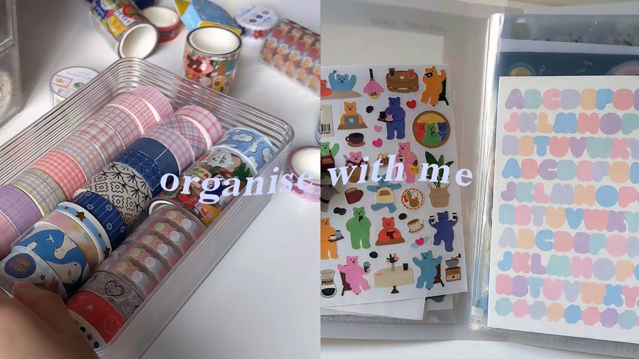 organise my stationery with me 🌼