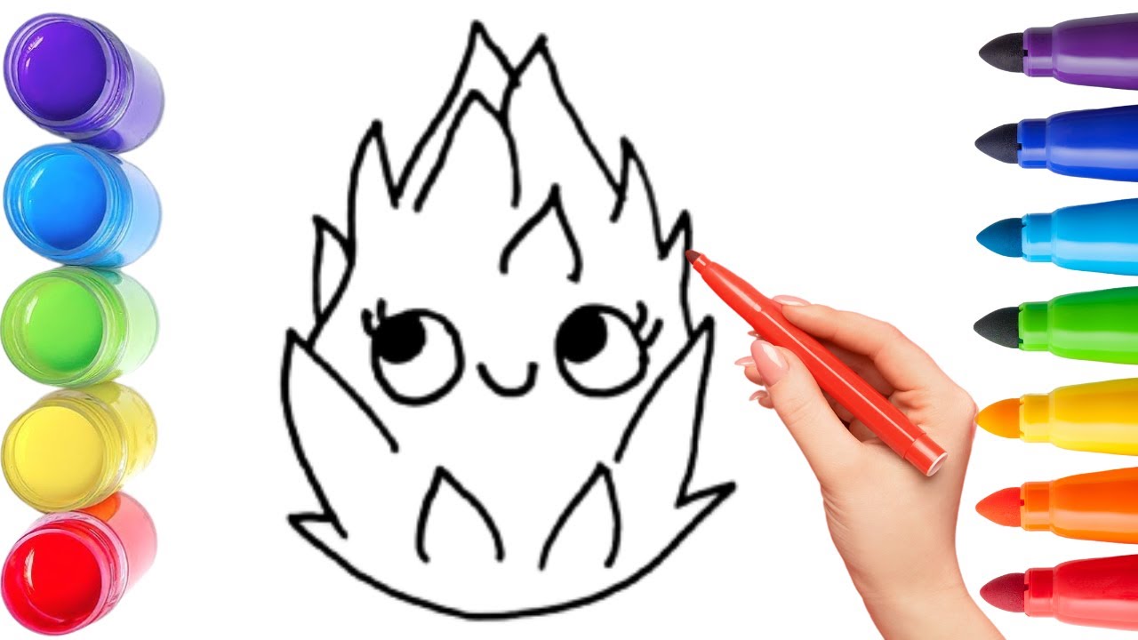 How To Draw cute dragon fruit Drawing, Painting & Coloring For Kids and Toddlers_ Child Art