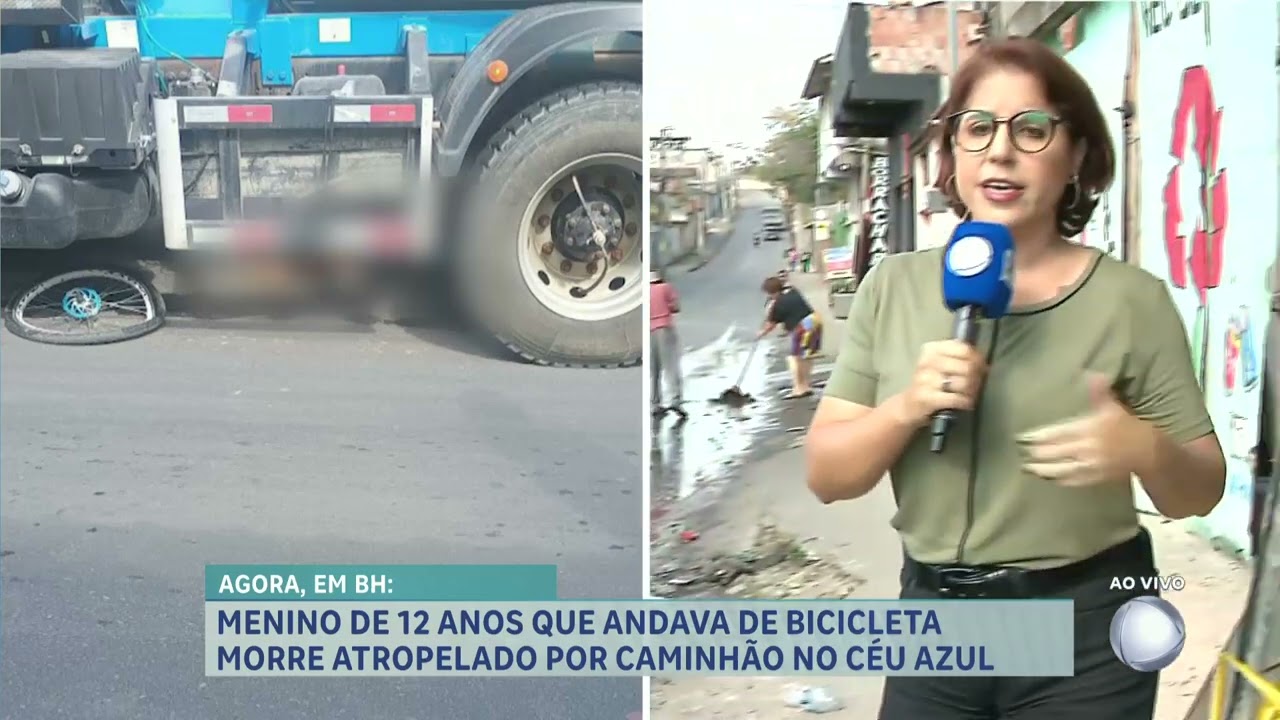 Adolescente morre após cair de bicicleta e ser atropelado por caminhão em Belo Horizonte