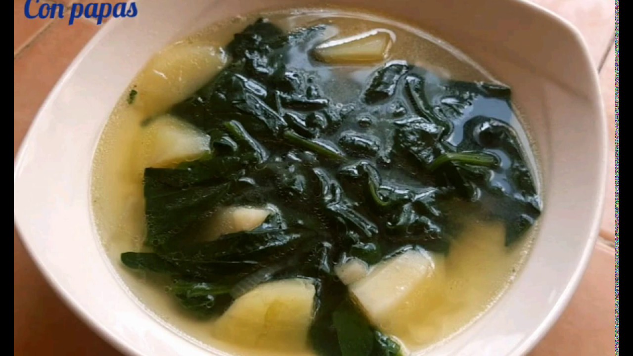 Sopa de espinacas con papas receta muy fácil La cocina de Queka