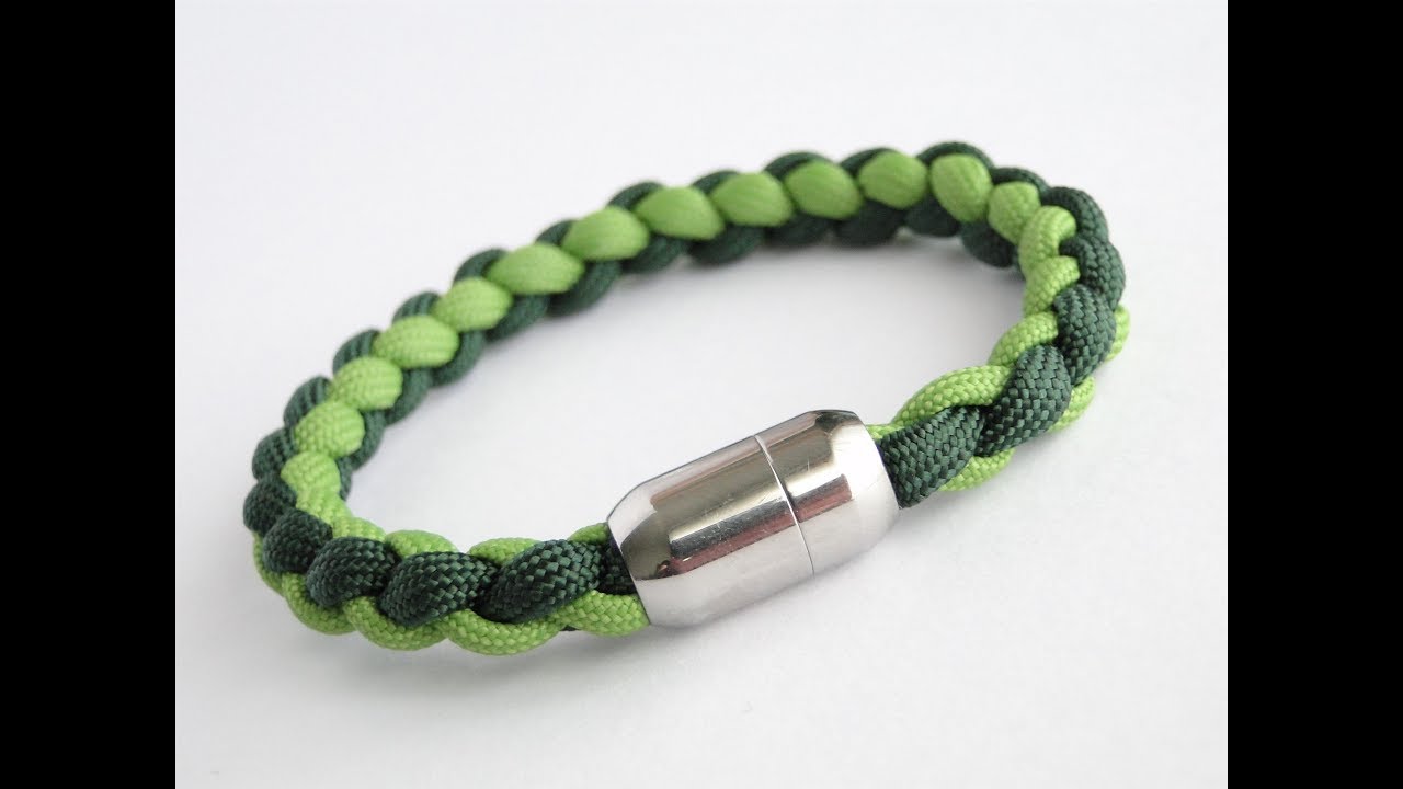 How to Make a Four Strand Round Braid/Magnetic Clasp Paracord Friendship Bracelet Tutorial