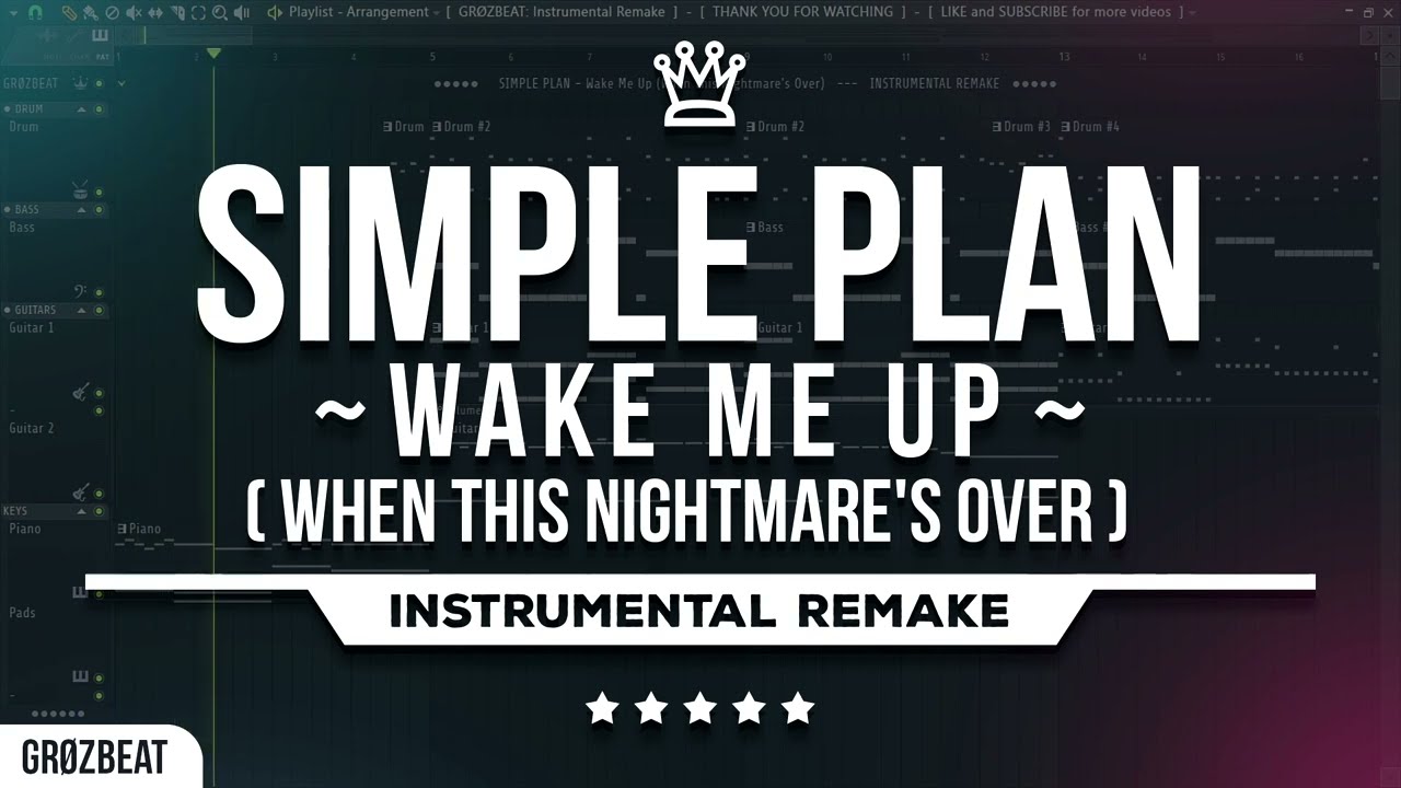 SIMPLE PLAN - Wake Me Up (When This Nightmare's Over)  ---  Instrumental Remake  + Lyric [CC] 🎸💯🔥