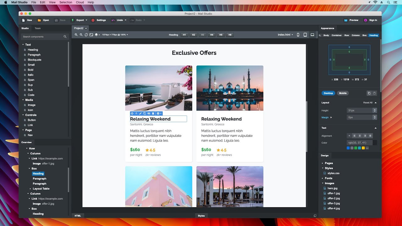 Designing a Responsive Email in Mail Studio