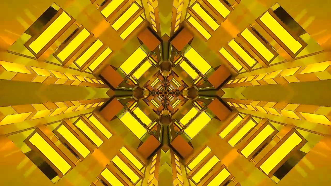 10 hours Gold Neon Tunnel Screensaver 4K UHD 60fps Vj Loop