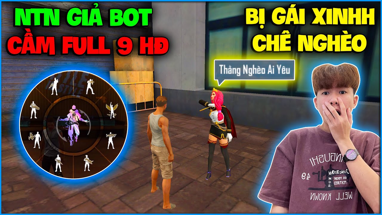 Free Fire | NTN giả bot cầm full 9 HĐ vô huấn luyện kiếm NY bất ngờ gặp gái xinh và cái kết ?