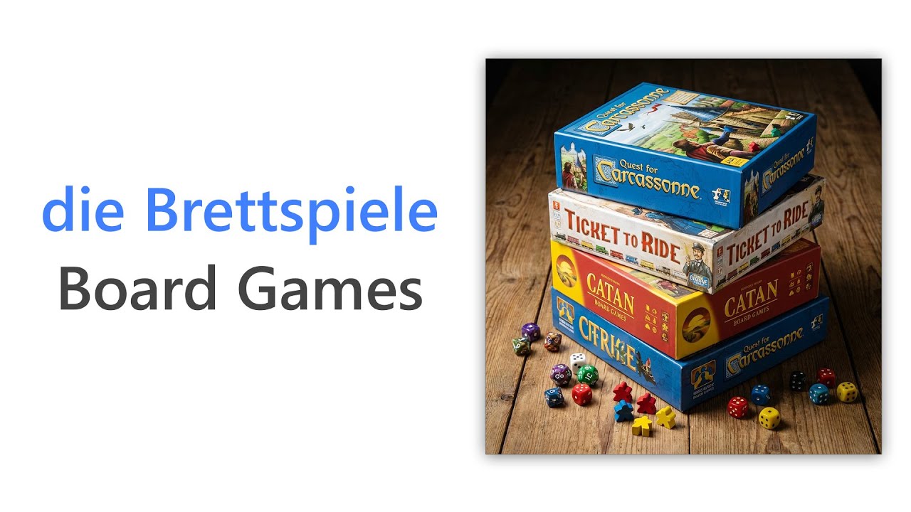 56 German Words for Board Games | A2 German Vocabulary | Wortschatz Brettspiele