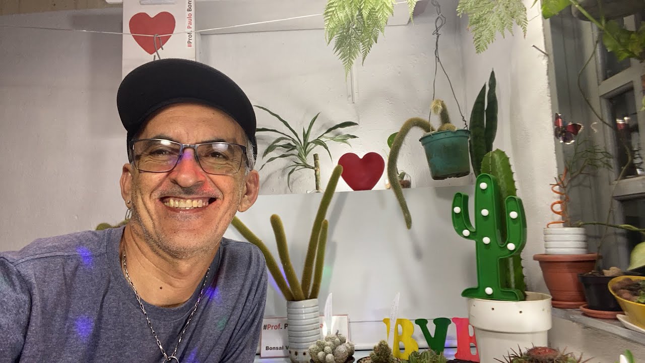 Live do dia 19/01/21 - Cuidados com cactos 😍.  PauloBonsai😍😉.