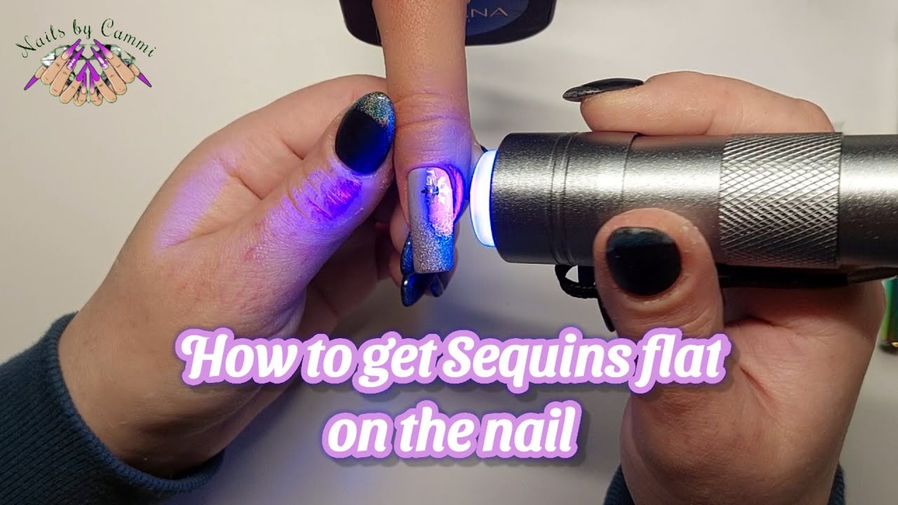 How to get sequins perfectly flat on the nail