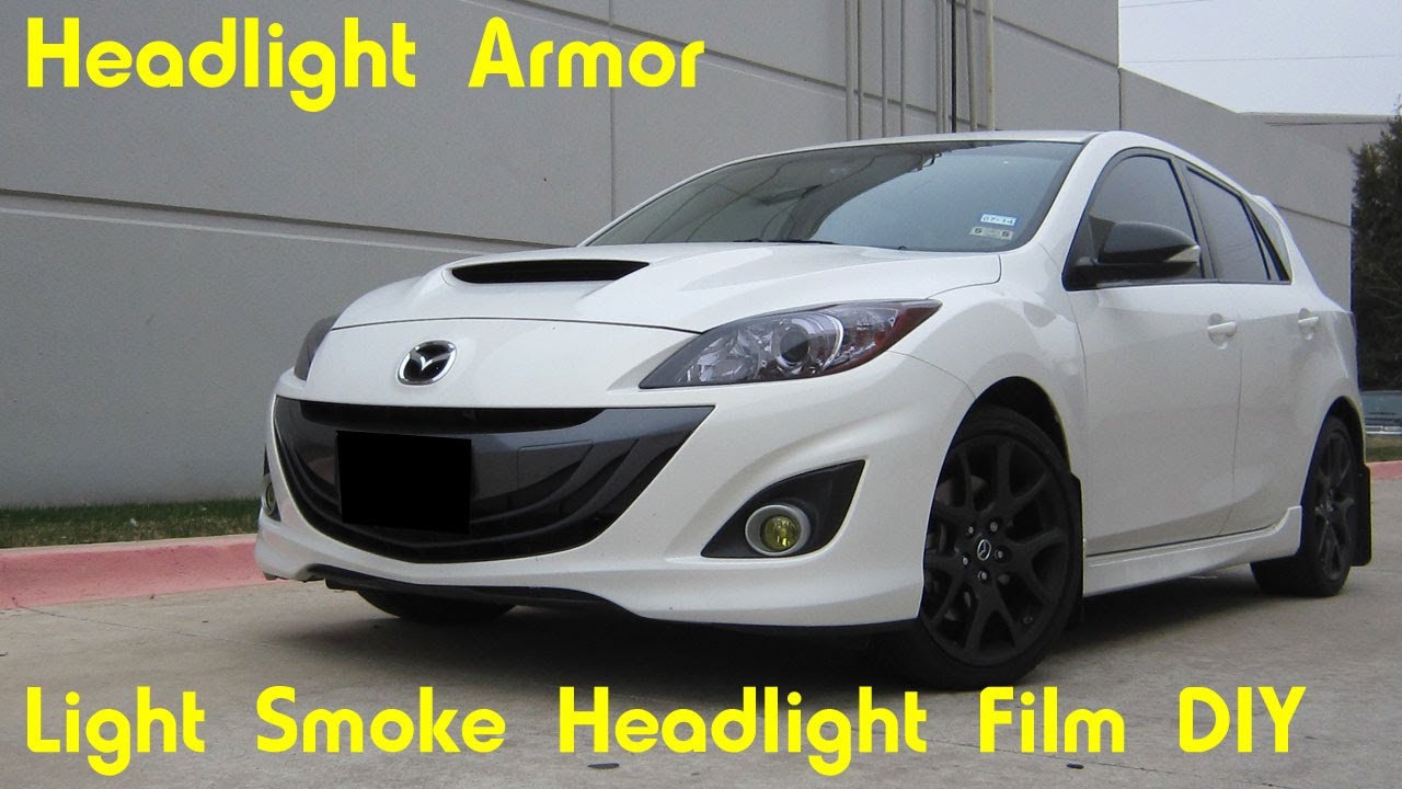 Light Smoke Headlight Tint Protection Film DIY - Mazda Mazdaspeed3 - Headlight Armor