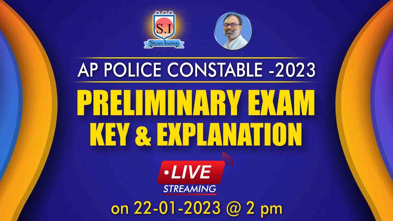 AP Police Constable Prelims Exam Explanation | Key |  #shyaminstitute