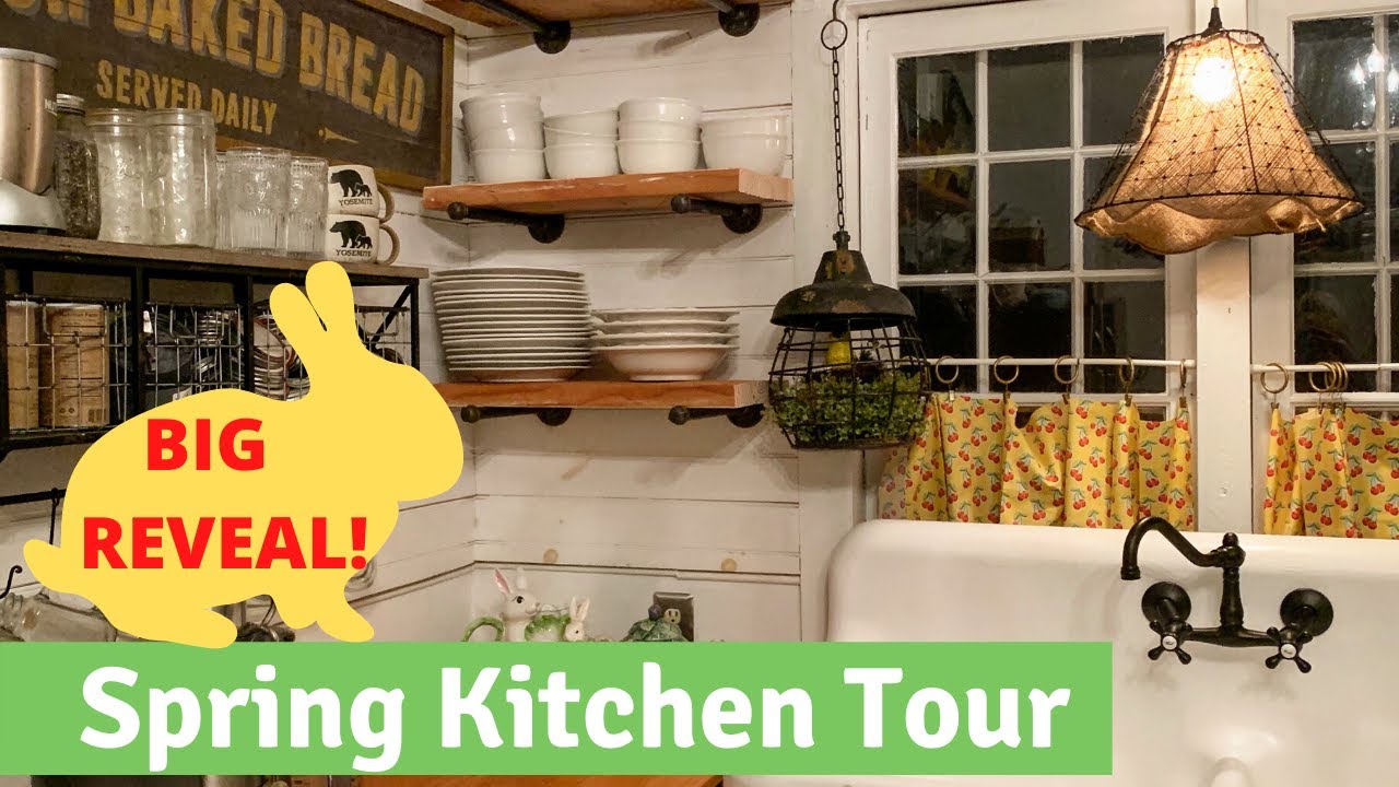 Farmhouse SPRING Kitchen Tour/Kitchen REVEAL!!!/ That sink - WOW!