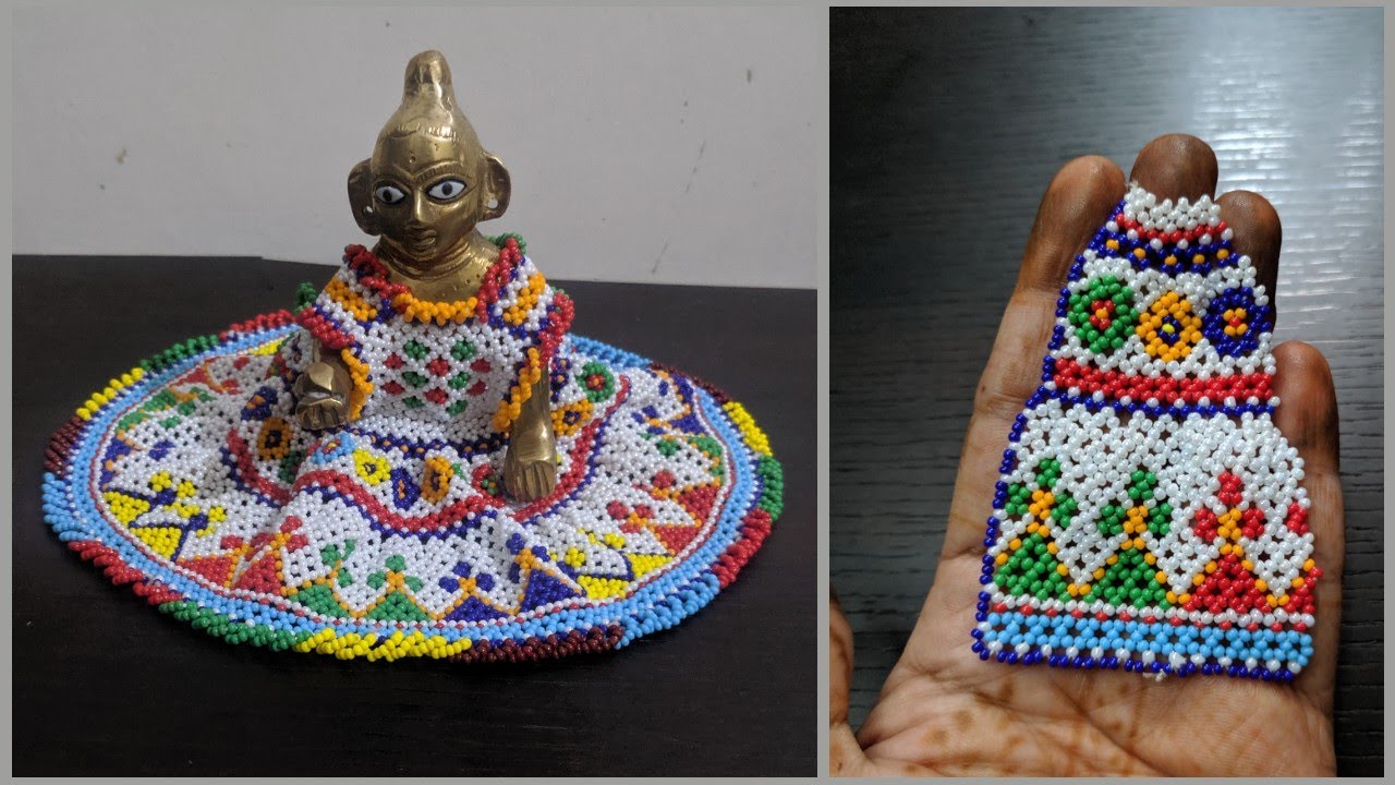 How to make Laddu Gopal dress for bead work(no 4 and 5) beautiful Laddu Gopal dress part-1