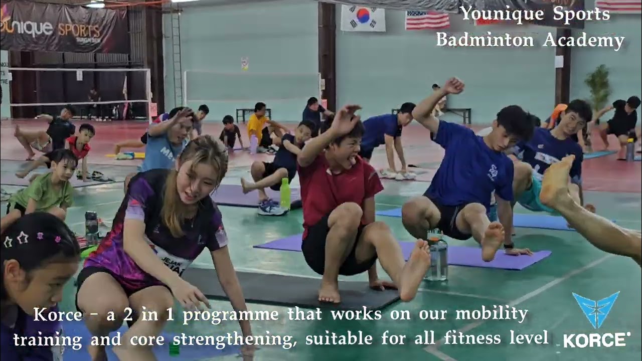 Korce - mobility training and core strengthening programme at Younique Sports Badminton Academy 