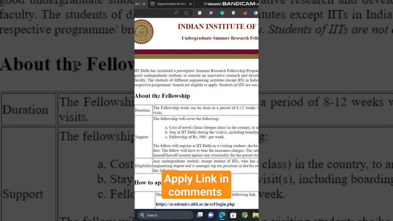 Apply for IIT Delhi Research Internship for all students #internship #iit #iitjee #research
