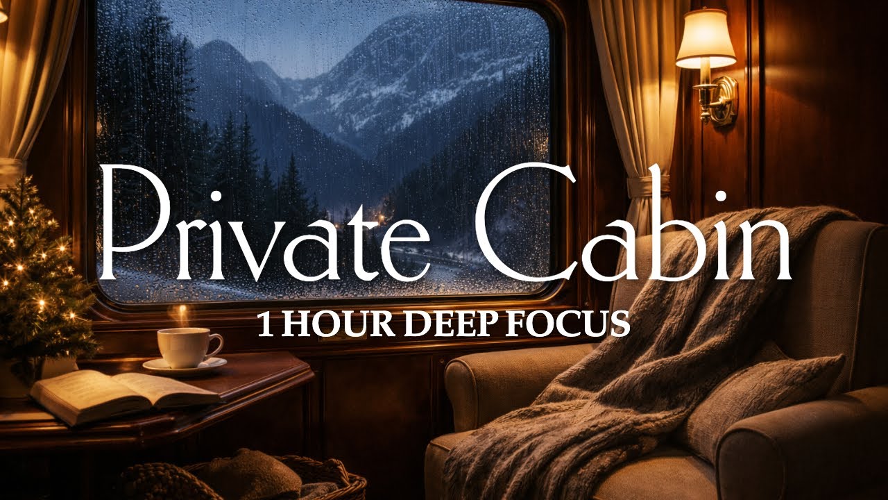 First Class Night Train to the Alps ❄️ Rain on Window & Cozy Cabin Ambience 1 Hour