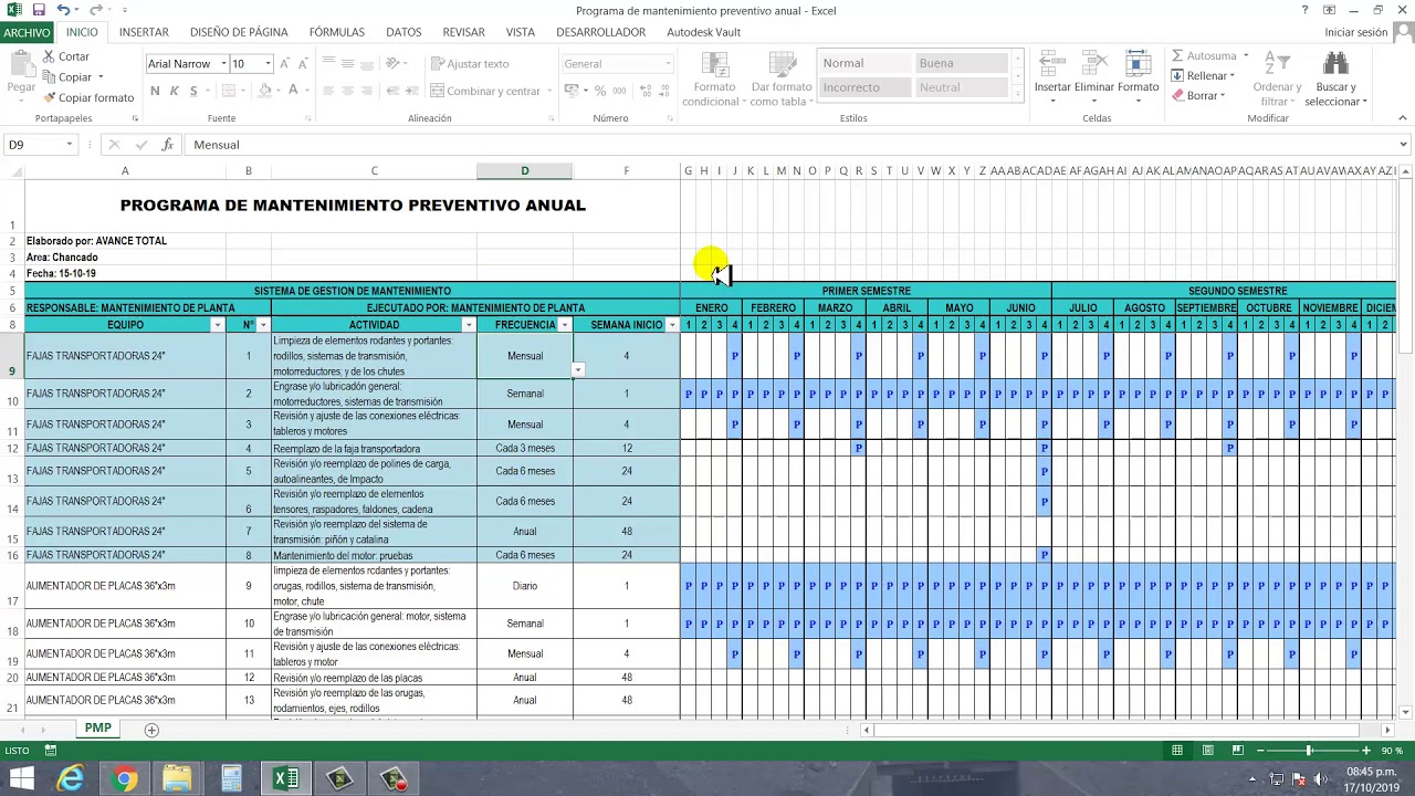 🔥Programa de mantenimiento preventivo en excel🔥