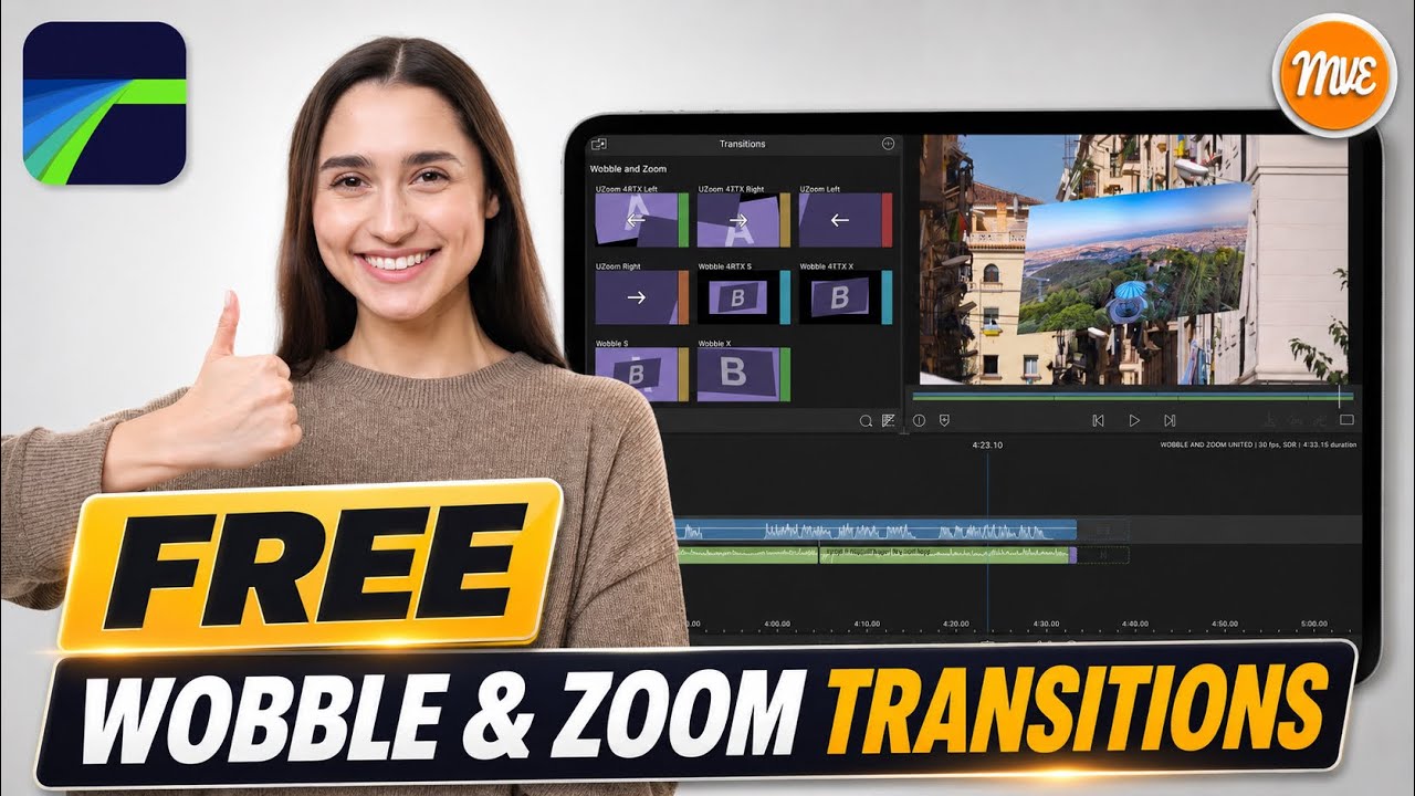 Free Native LumaFusion Transitions Pack - Wobble & Zoom, Review and Tutorial. 