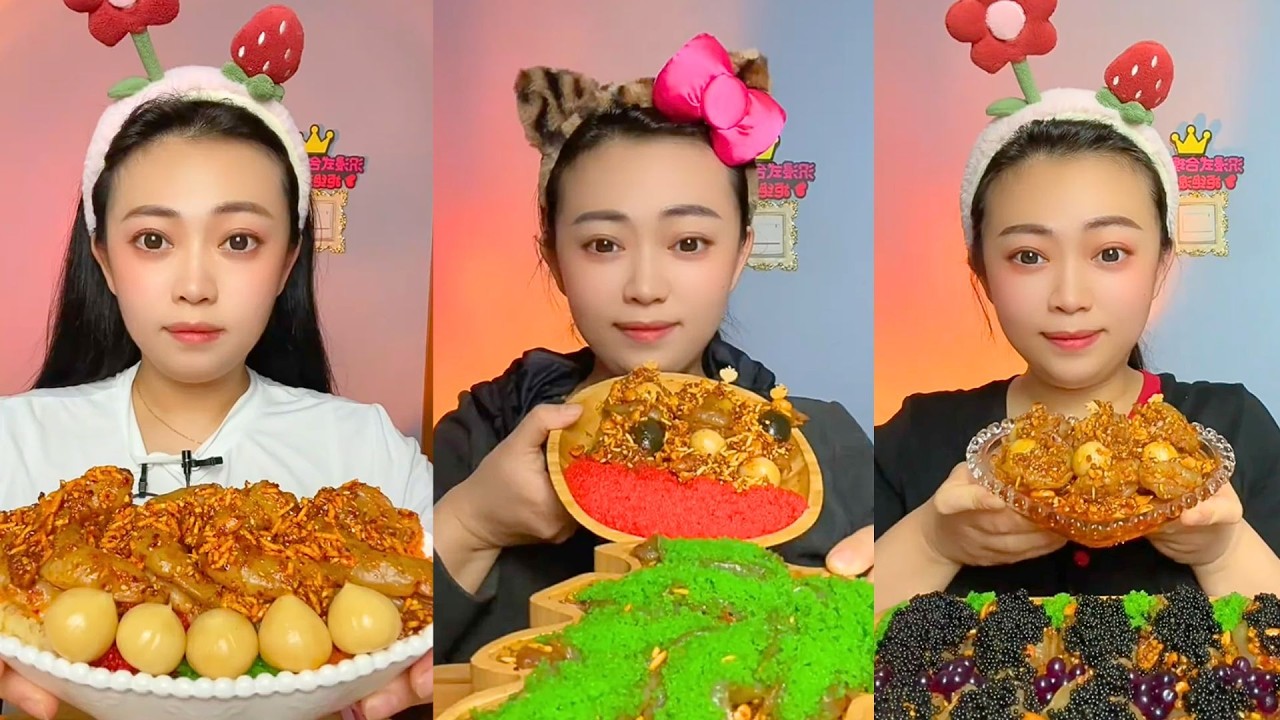 Spicy Shrimp Platters with Colorful Roe and Quail Egg Toppings