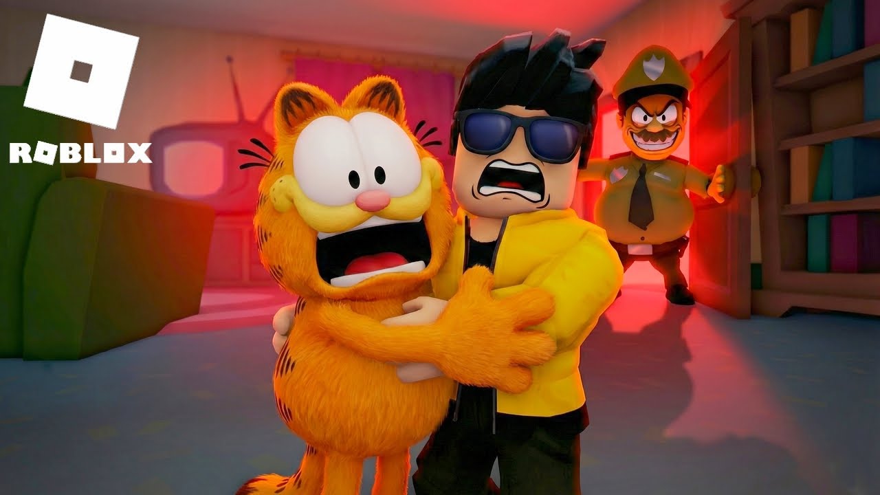 ROBLOX😨AJUDE O GARFIELD ESCAPAR🐱ESCAPE CRAZY CAT LADY Obby 🤫Secret, FUGA DO garfield, OBBY, ESCAPe