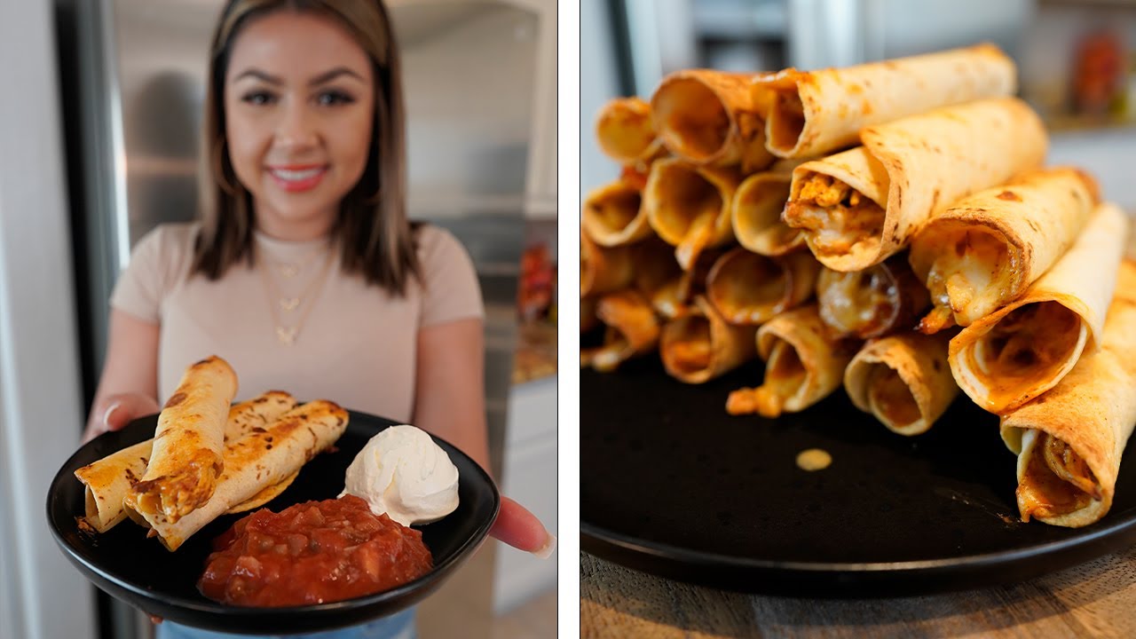 HOW TO MAKE THE BEST BAKED CHEESY CHICKEN FLAUTAS | TAQUITOS