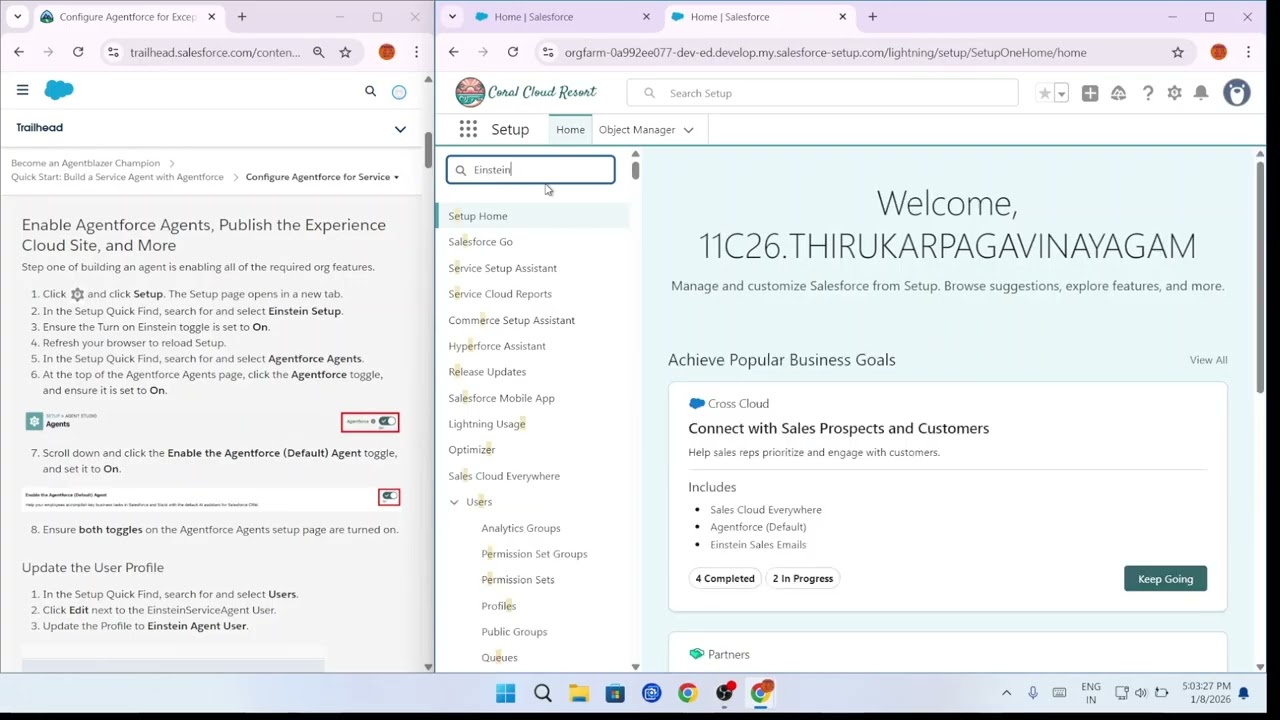 trailhead become an agentblazer champion project 1 quick start:build a service agent with agentforce