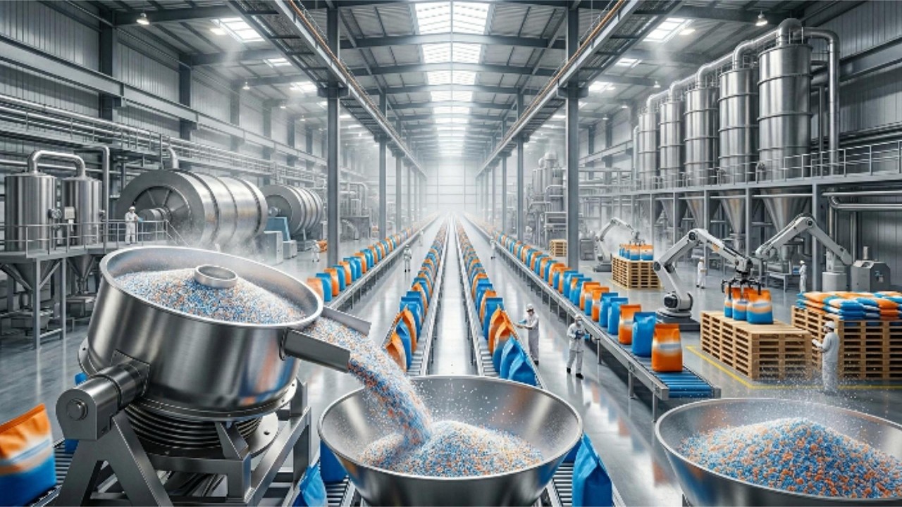 Inside a Detergent Powder Plant: Spray Drying, Perfuming & High-Speed Bagging (ASMR)