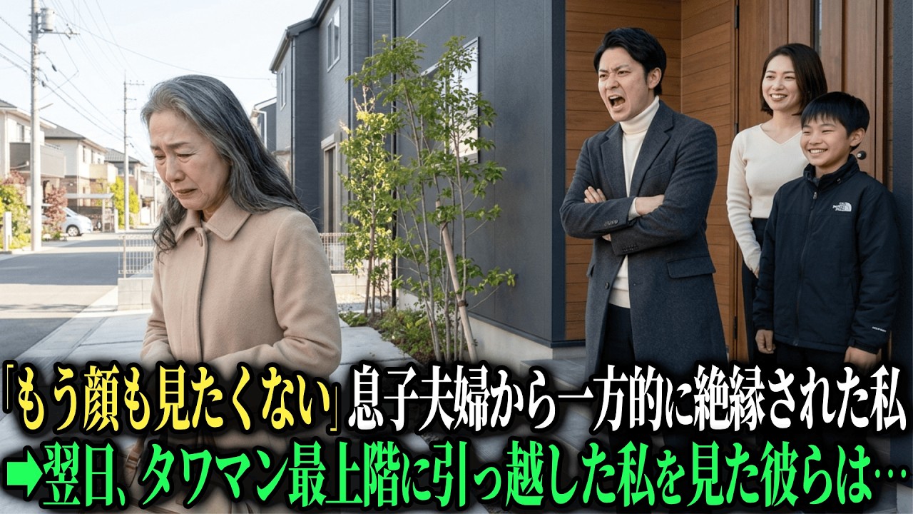 「もう顔も見たくない」息子夫婦に絶縁された翌日、私が引っ越した先は駅前のタワマン最上階。偶然マンションから出てきた私を見た嫁が血相を変えて駆けつけてきた・・・【シニアのスカッと朗読】【老後の知恵】