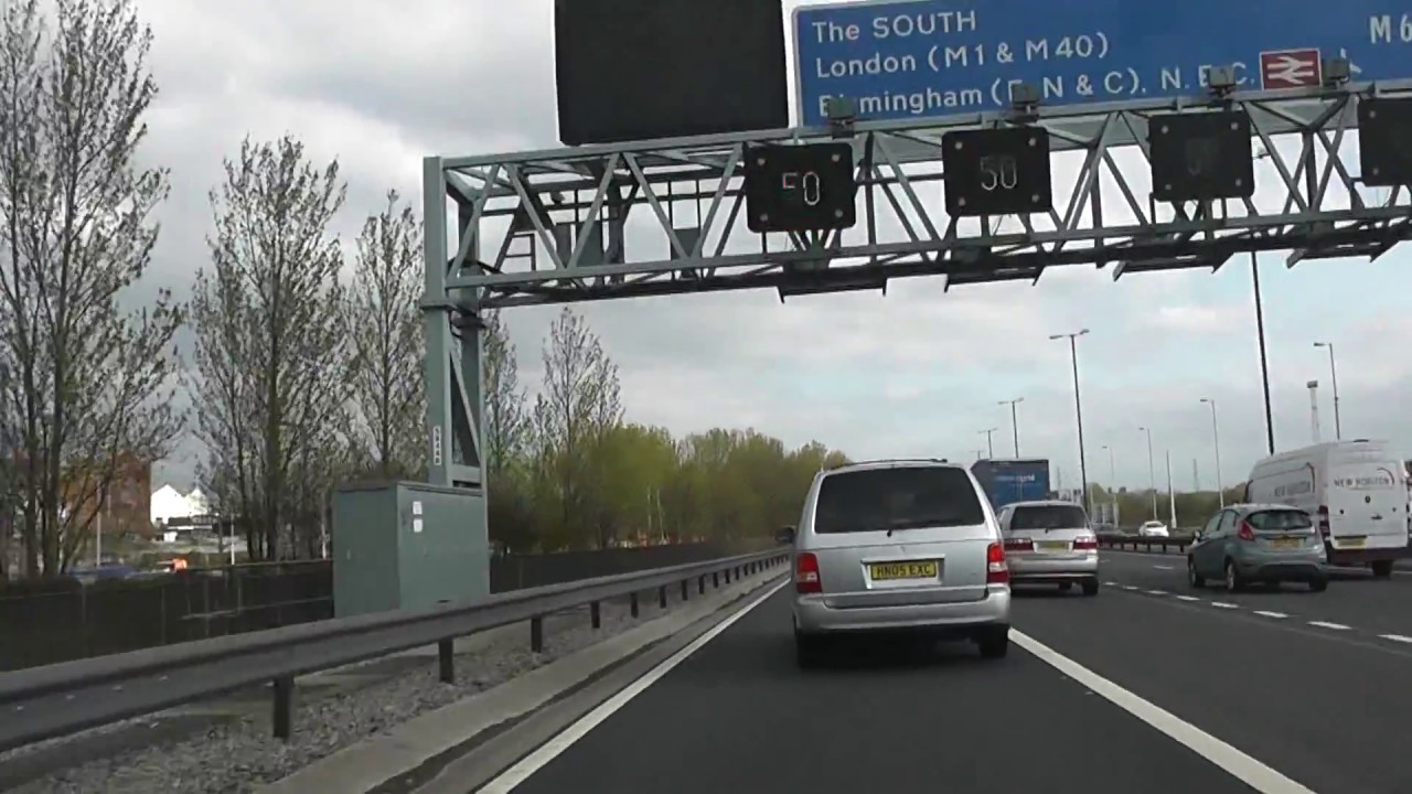 Driving On The M6 Motorway From Hilton Park Services To J8 M5 Interchange, West Bromwich, England