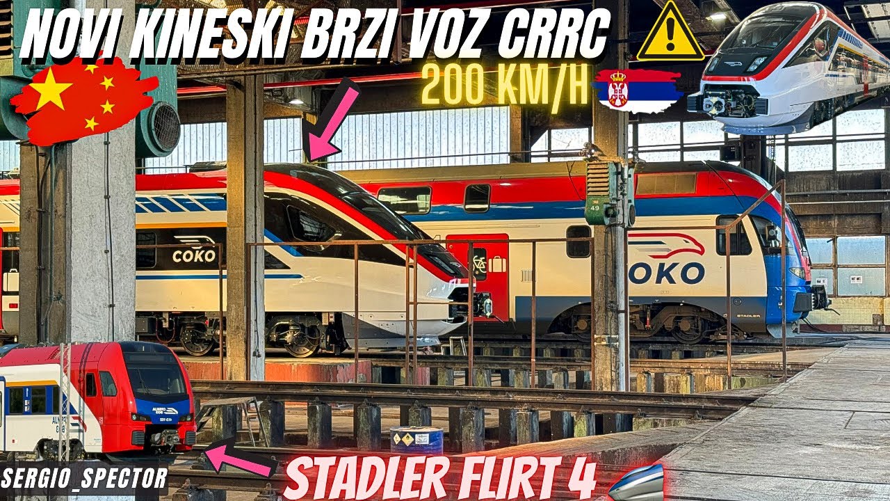 NOVI KINESKI BRZI VOZ CRRC i nova garnitura Stadler flirt 4 voza u Beogradu #beograd #trains