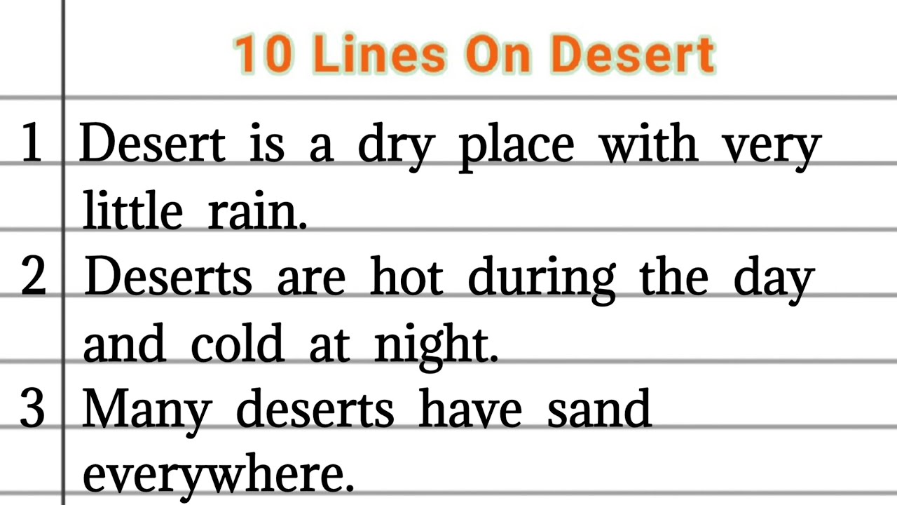 10 Lines on Desert | Eassy on desert in English