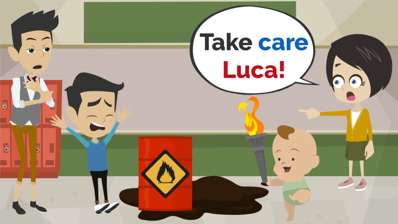 Luca SETS THE SCHOON ON FIRE! | Basic English conversation | Learn English | Like English