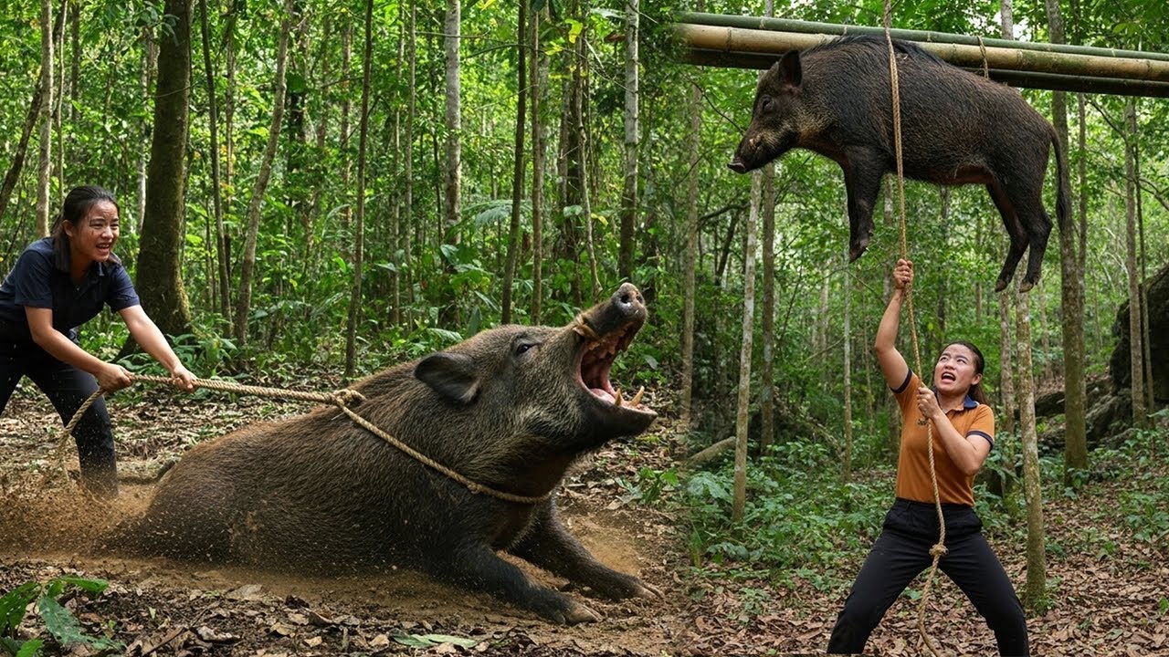 Survival Skills Alone: Detecting Animal Traces and Setting Sharp Spike Barricades in the Wild