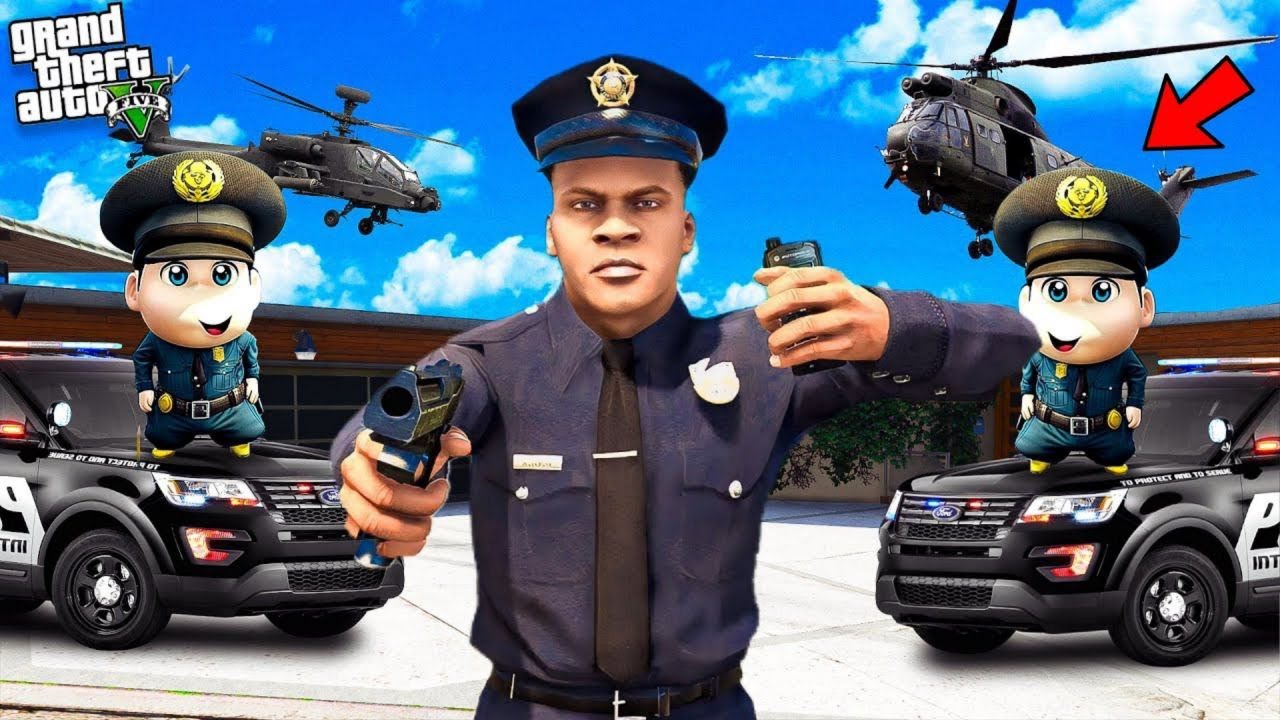 Franklin JOIN The POLICE In GTA 5 | SHINCHAN and CHOP