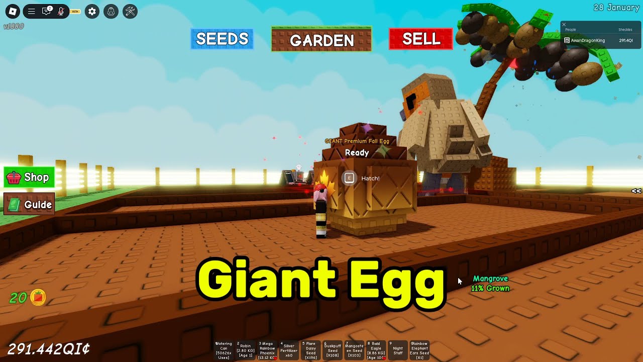 GIANT EGG IS BIG CAP | Grow a Garden