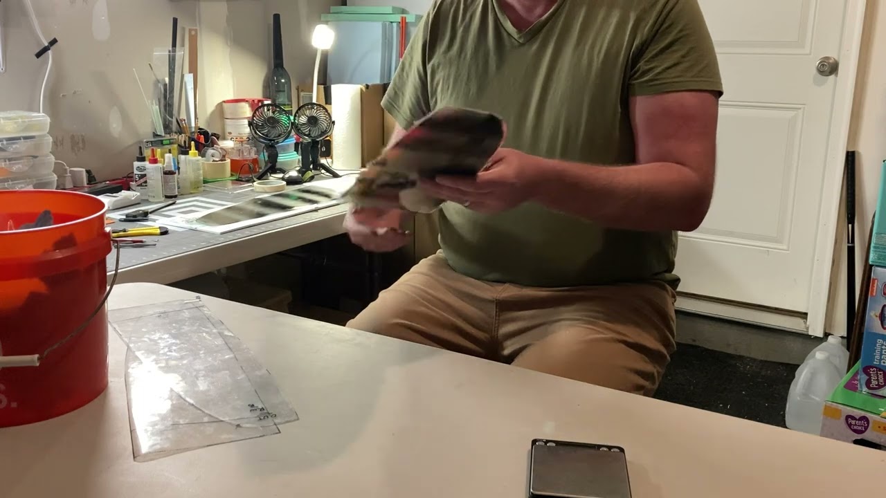 Scratch built 1m dlg wing, mylars off part 2