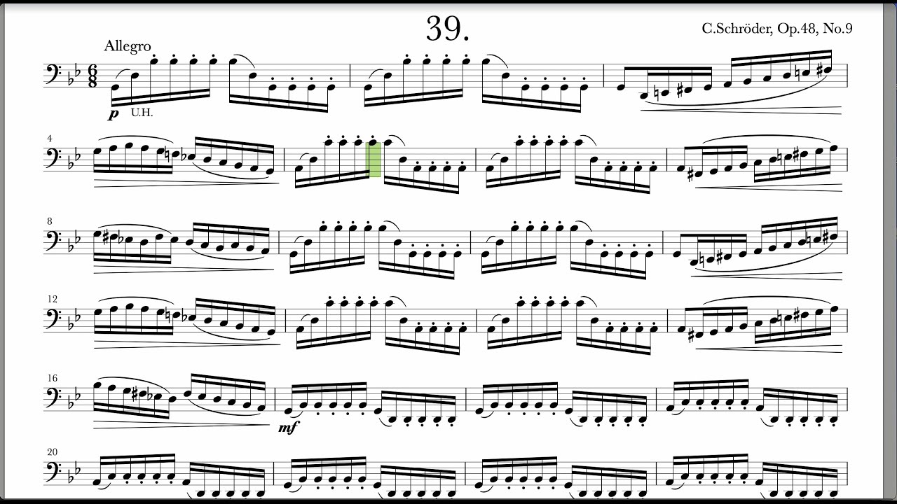 シュレーダー  No.39　ゆっくり練習用  170の基礎的な練習曲 第1巻より