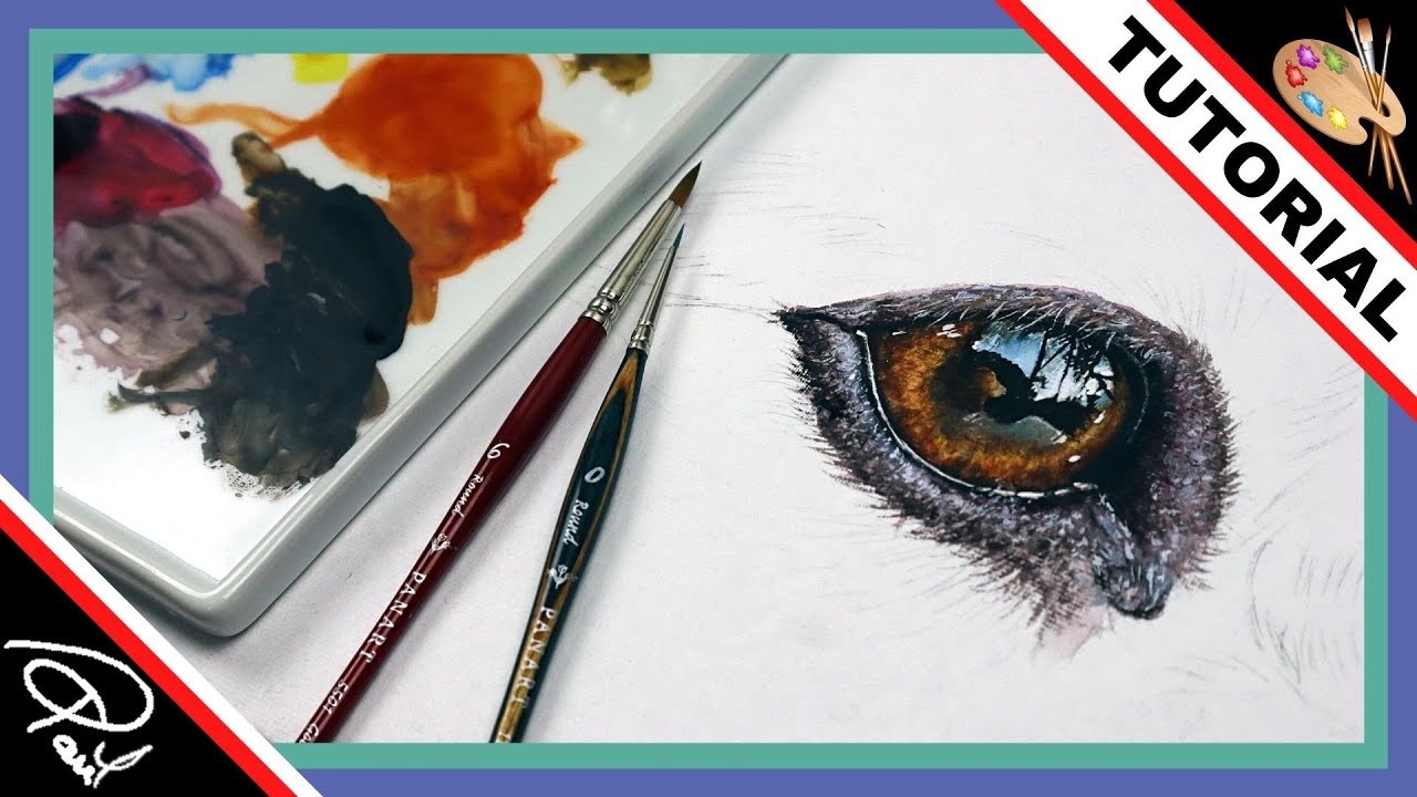 How to Paint ANIMAL EYES in Watercolour (Dog Eye Painting Tutorial)