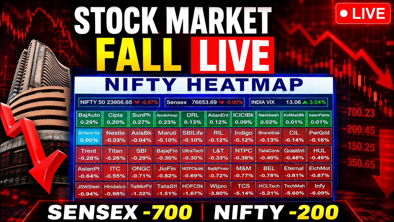 Stock Market Fall LIVE | Sensex Tanks 700 Points, Nifty Slips 200 | What's Triggering The Sell-Off