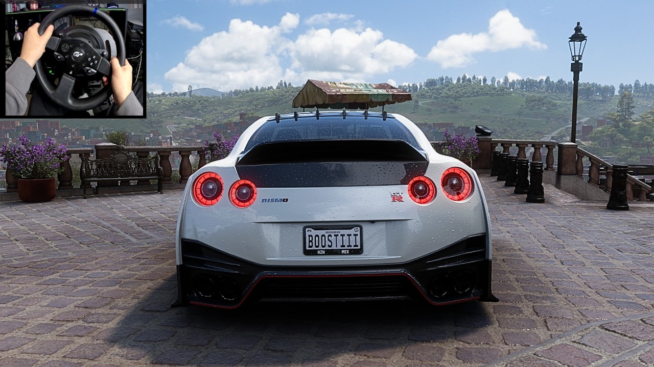BRUTAL 1000HP NISMO R35 GTR - Forza Horizon 5 | Steering Wheel Gameplay