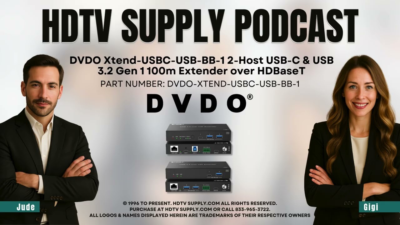 DVDO Xtend-USBC-USB-BB-1 2-Host USB-C & USB 3.2 Gen 1 100m Extender over HDBaseT