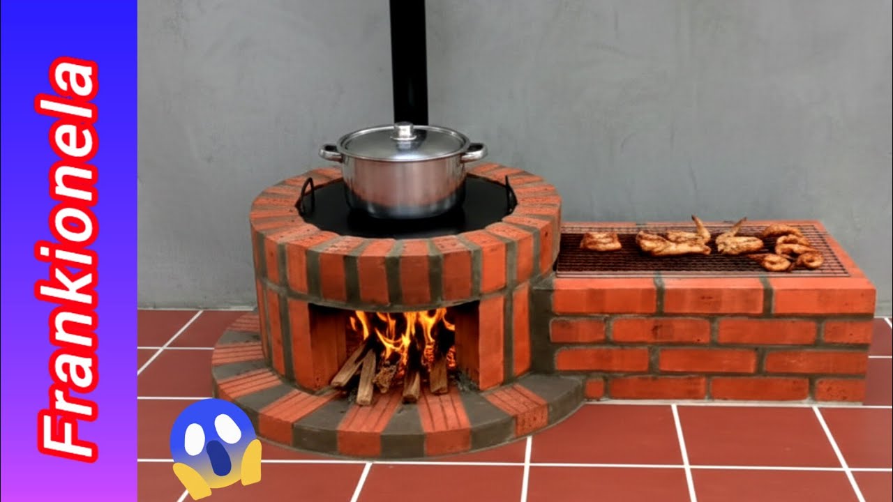 ¡INCREÍBLE! ✅ Cómo Hacer una Estufa de Leña y Parrilla 2 en 1 con Ladrillos - DIY Cocina Exterior