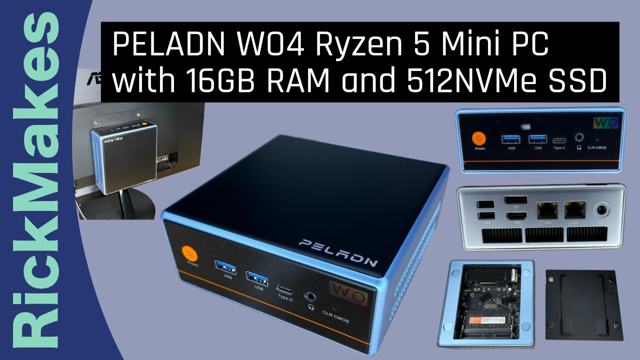 PELADN WO4 Ryzen 5 Mini PC with 16GB RAM and 512NVMe SSD