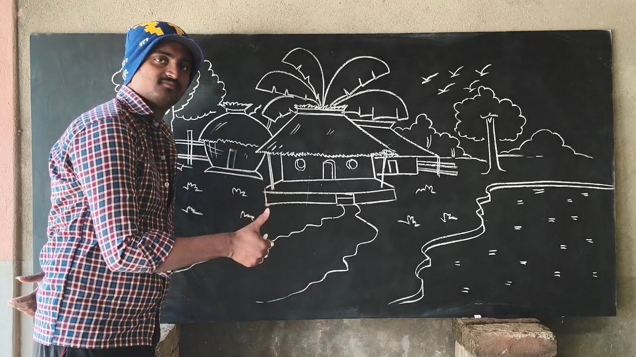 VILLAGE HOUSE DRAWING 😍