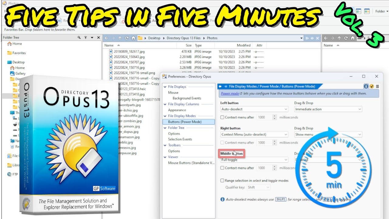 Directory Opus 5 in 5 #3 - Tricks, Tips and QOL in Five Minutes