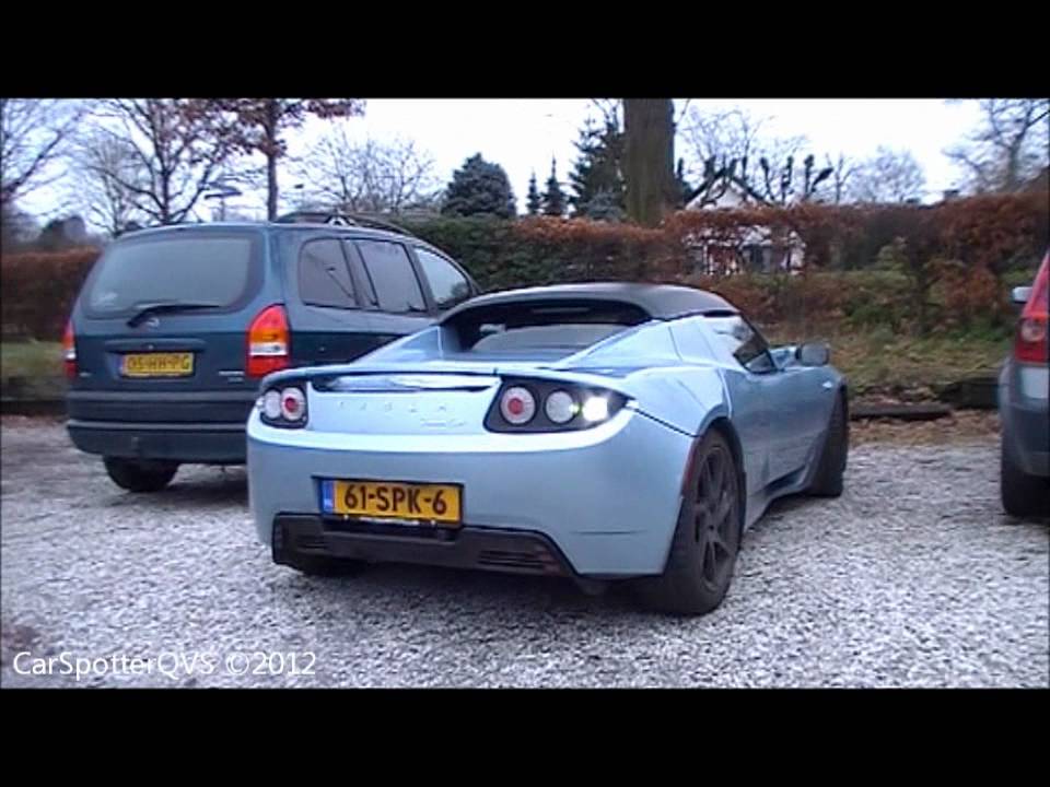 Tesla Roadster Sport - ''LOUD'' acceleration with wheelspin
