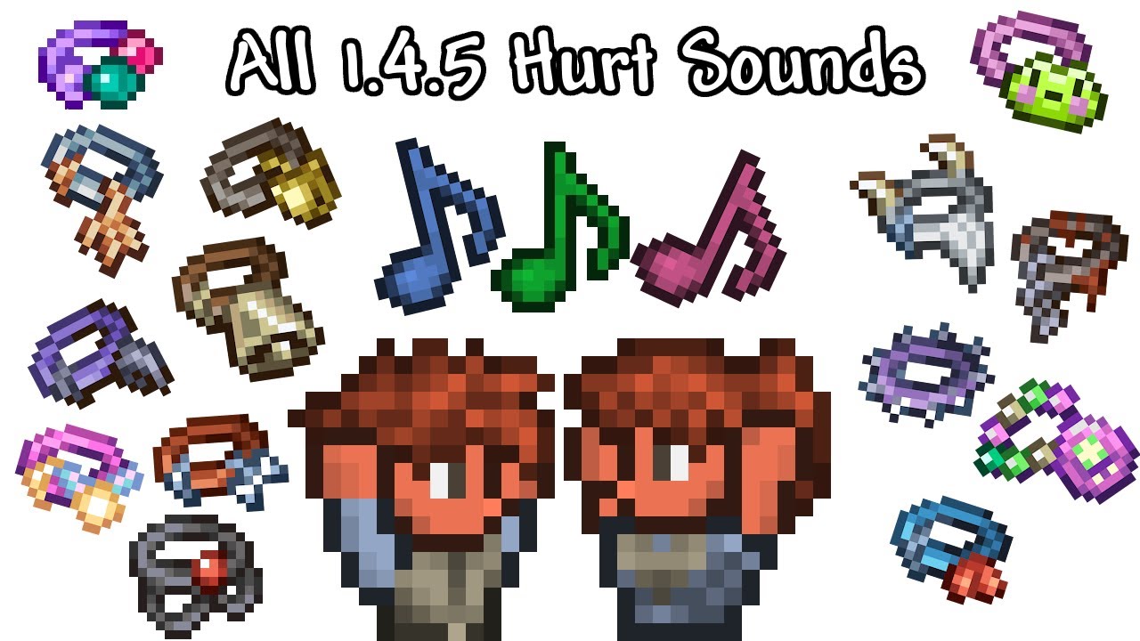 All Terraria 1.4.5 Hurt Sounds and Voice Change Accessories