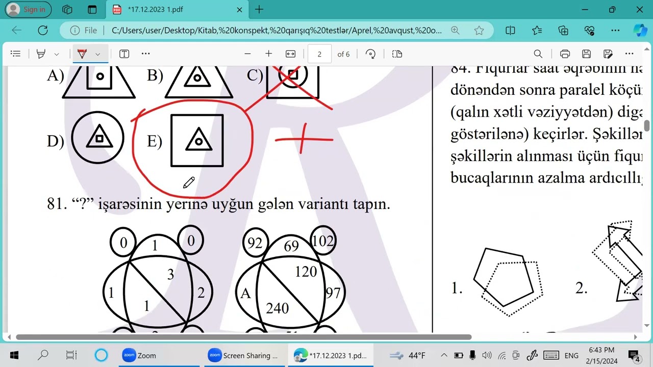 Dövlət Qulluğu - Son qəbul (17.12.2023)! Tam izah yalnız R1-dən! Part 1 (71-86)  (Məntiq)