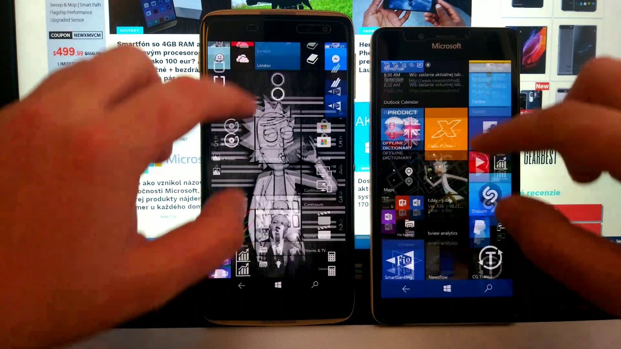 Alcatel Idol 4 PRO vs Microsoft Lumia 950 speed test